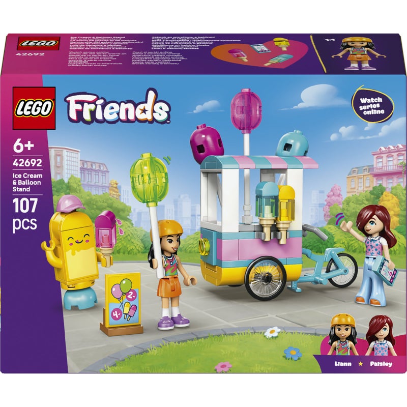 LEGO مجموعة ألعاب بناء LEGO Friends كشك الآيس كريم والبالونات 42692 (107 قطعة) - Image 2